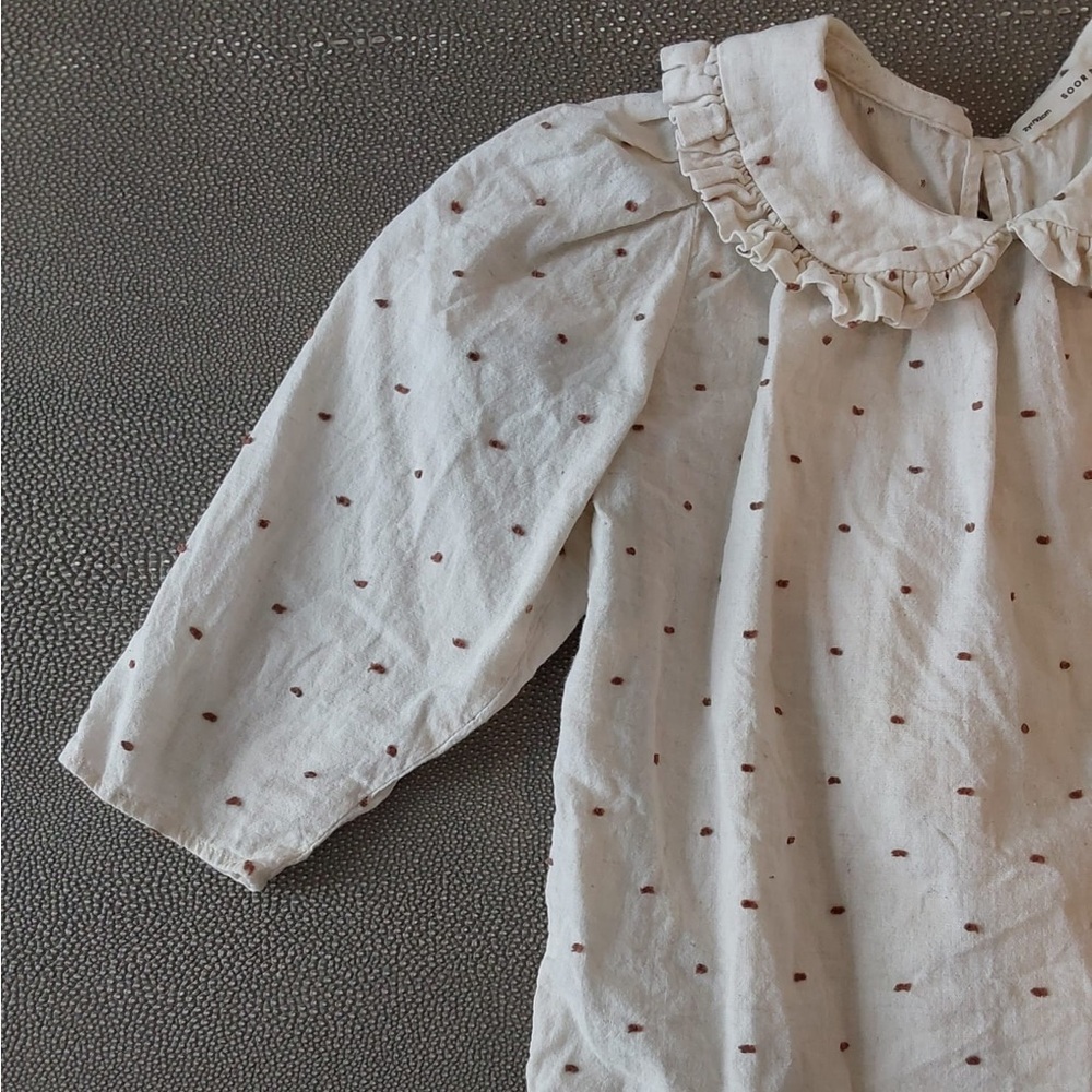 Soor Ploom White Polka Dot Kids Shirt 2y EUC - Picture 3 of 6